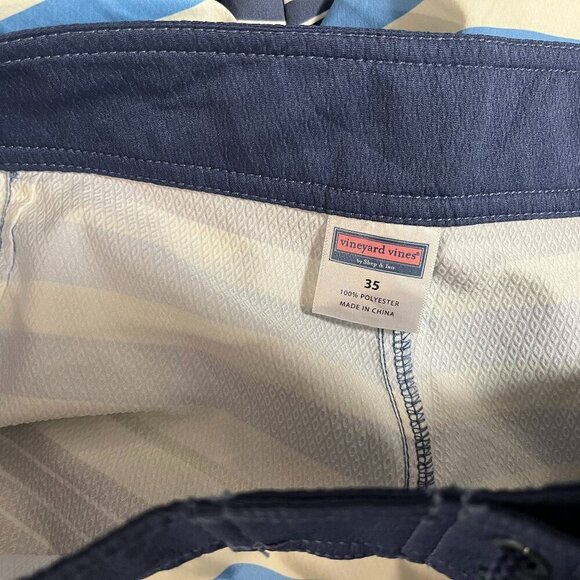 Vineyard Vines Men's Striped Nantucket Performance Swim Board Shorts - Size 35 - Picture 5 of 5